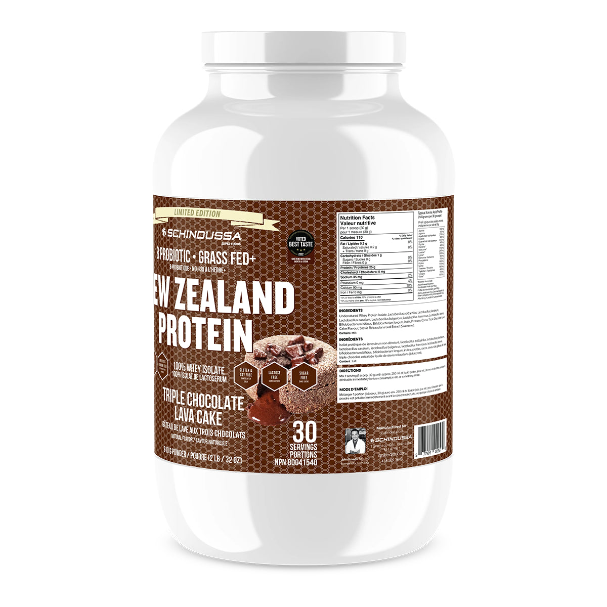 New Zealand Whey Protein Isolate in Triple Chocolate Lave Cake